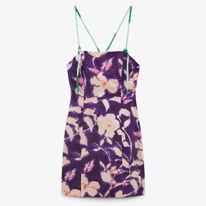 Linen tie dye rope strap dress